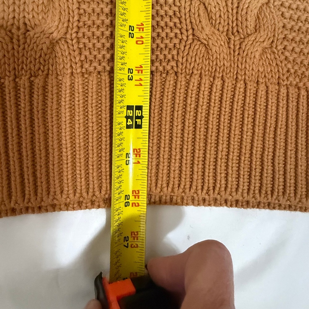 The Drop Brown Ombre Cable Knit Sweater Vest Womens Small 100% Cotton V-Neck - Picture 9 of 9